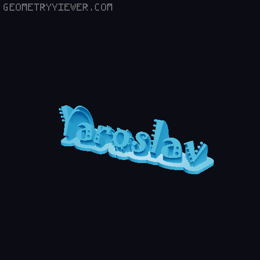Sweeping crazy name tag 3D model thumbnail