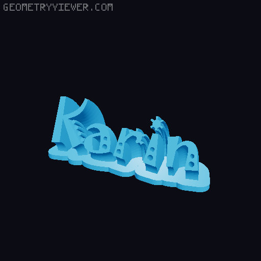 Sweeping crazy name tag 3D model thumbnail