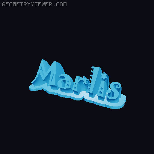 Sweeping crazy name tag 3D model thumbnail