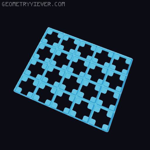 Magnet-slide-in baseplate with dovetail connectors 3D model thumbnail