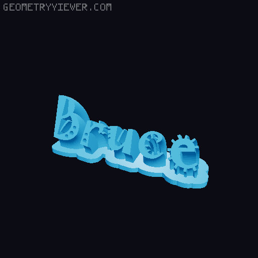 Sweeping crazy name tag 3D model thumbnail
