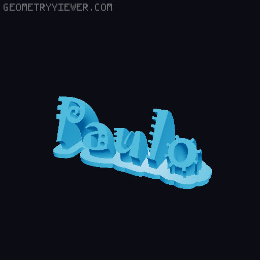 Sweeping crazy name tag 3D model thumbnail