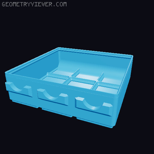 Parametric Gridfinity bins for GOEWS 3D model thumbnail