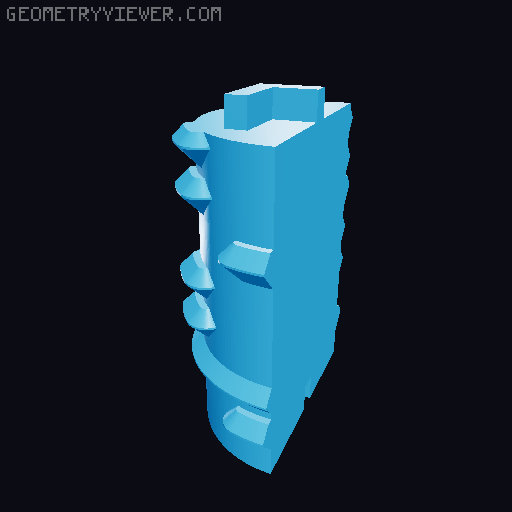 Hexglyph remix for printing in parts 3D model thumbnail