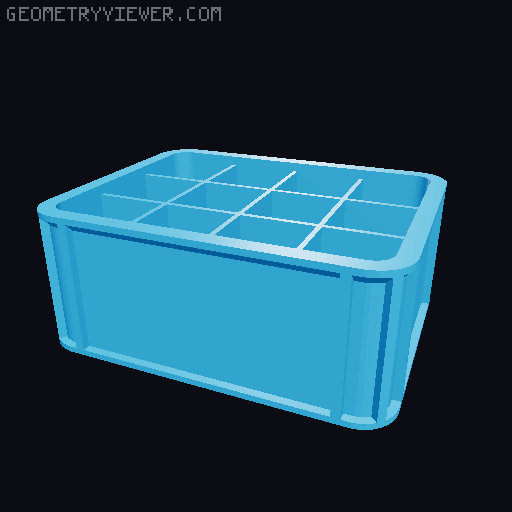 Low Wall and Extended Size Battery Beer Crate 3D model thumbnail