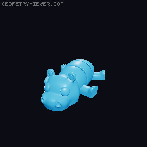 Hippo - Articulated Animal - AMS and No AMS 3D model thumbnail