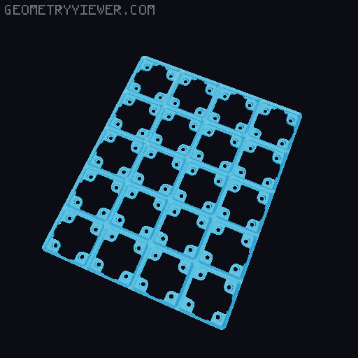 GridFinity Connecting Baseplate with press-fit magnets 3D model thumbnail