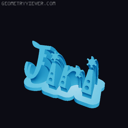 Sweeping crazy name tag 3D model thumbnail