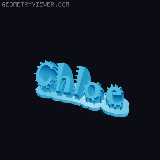 Sweeping crazy name tag 3D model thumbnail