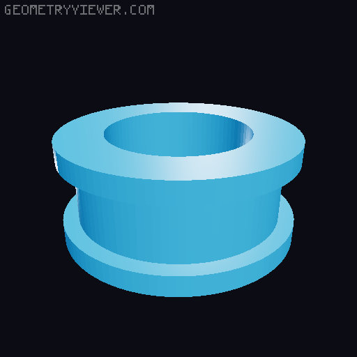 Flange Bearing 40mm OD 14mm ID  3D model thumbnail