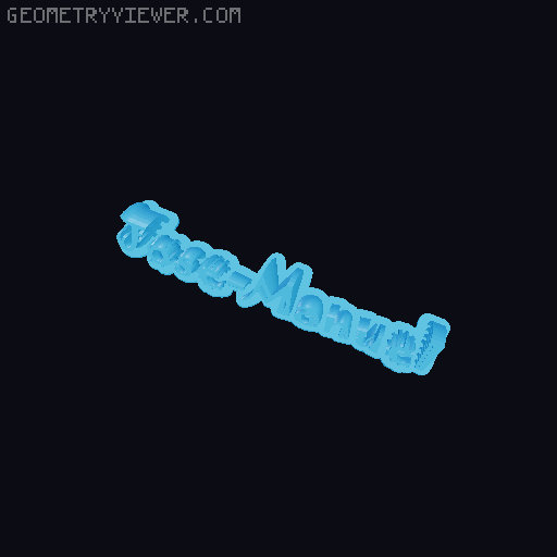 Sweeping crazy name tag 3D model thumbnail