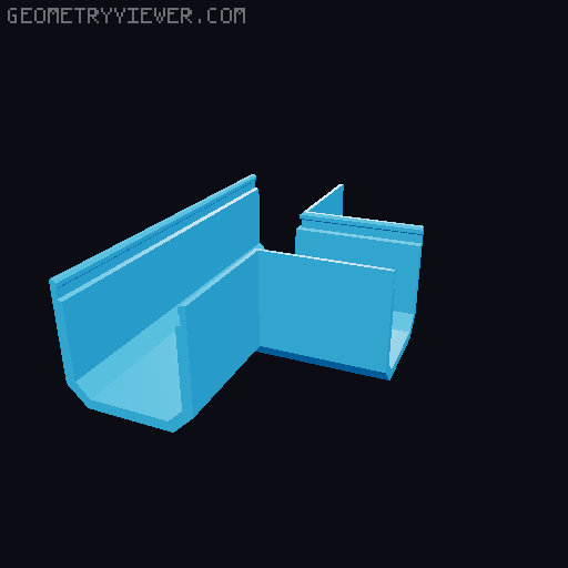 Underware Channel Tops (I, L, C, T, X) - Extra height + Parametric models 3D model thumbnail