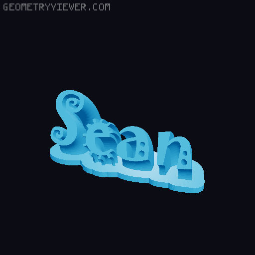 Sweeping crazy name tag 3D model thumbnail