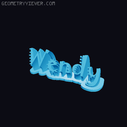 Sweeping crazy name tag 3D model thumbnail