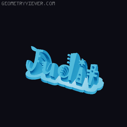Sweeping crazy name tag 3D model thumbnail