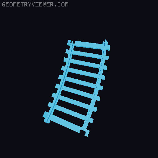 Track adaptors for toys on model engineers' dual gauge track. 3D model thumbnail