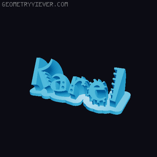 Sweeping crazy name tag 3D model thumbnail