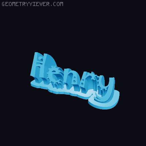 Sweeping crazy name tag 3D model thumbnail