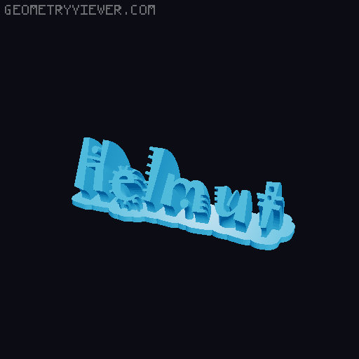 Sweeping crazy name tag 3D model thumbnail