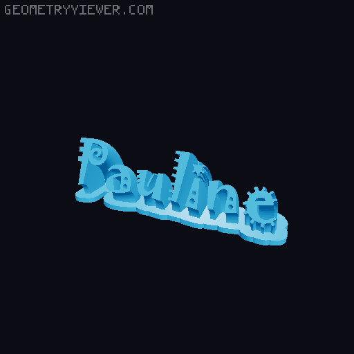 Sweeping crazy name tag 3D model thumbnail