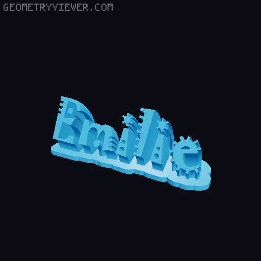 Sweeping crazy name tag 3D model thumbnail