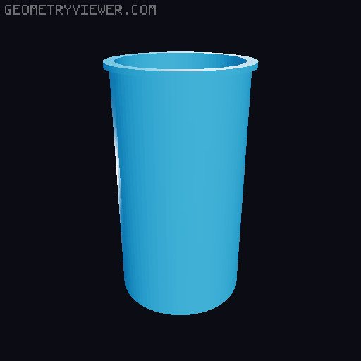 Tucans pens and pencils cup for tables with a ring 3D model thumbnail