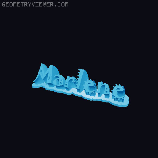 Sweeping crazy name tag 3D model thumbnail