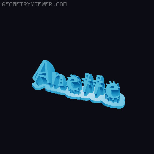 Sweeping crazy name tag 3D model thumbnail