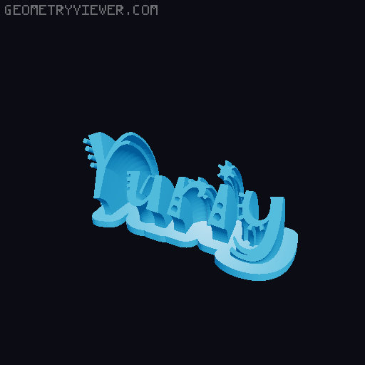 Sweeping crazy name tag 3D model thumbnail