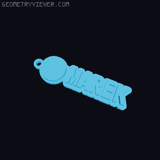 Keychains with names and objects 3D model thumbnail