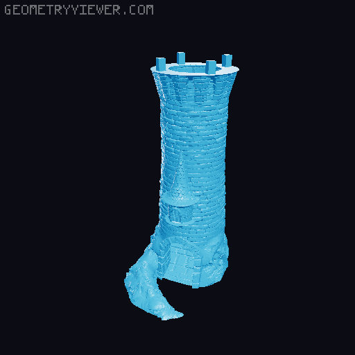 TALL CITADEL DICE TOWER - SUPPORT FREE! 3D model thumbnail