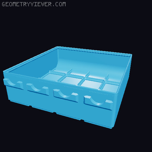 Parametric Gridfinity bins for GOEWS 3D model thumbnail