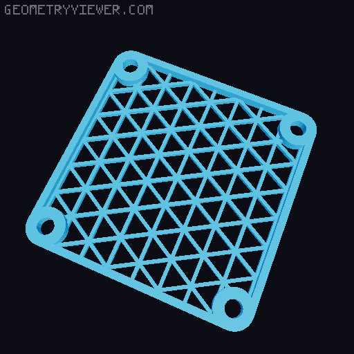 Customizable Fan Grill Cover 3D model thumbnail