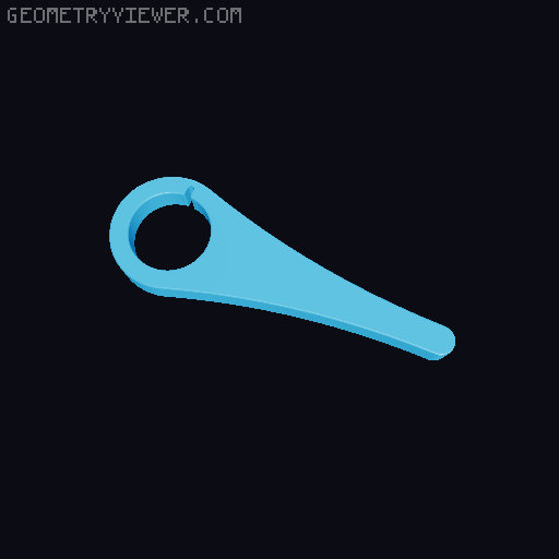Shower mixer (faucet) tap helper handle, round and square 3D model thumbnail