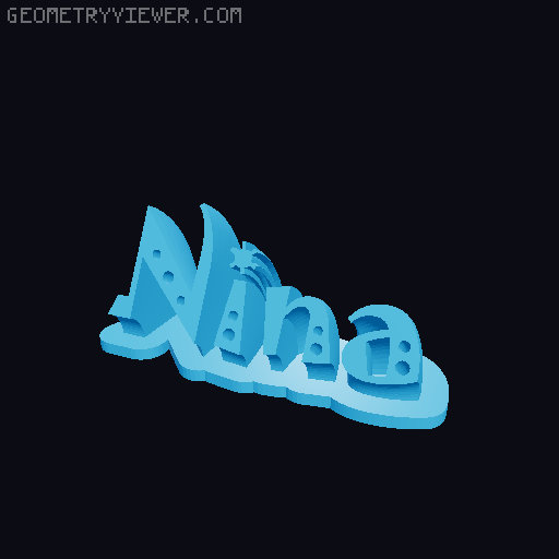 Sweeping crazy name tag 3D model thumbnail