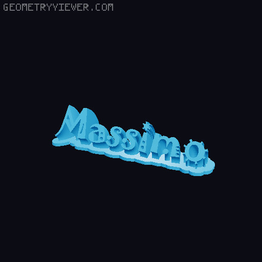 Sweeping crazy name tag 3D model thumbnail