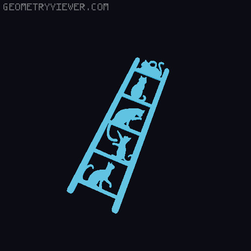 Bookmark Cats Ladder 3D model thumbnail