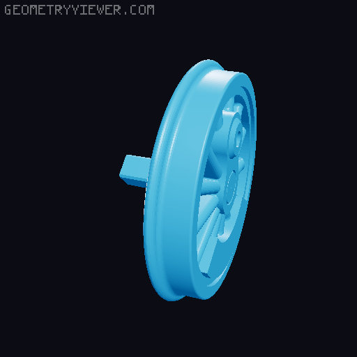 57 inch driver wheel HO scale 3D model thumbnail