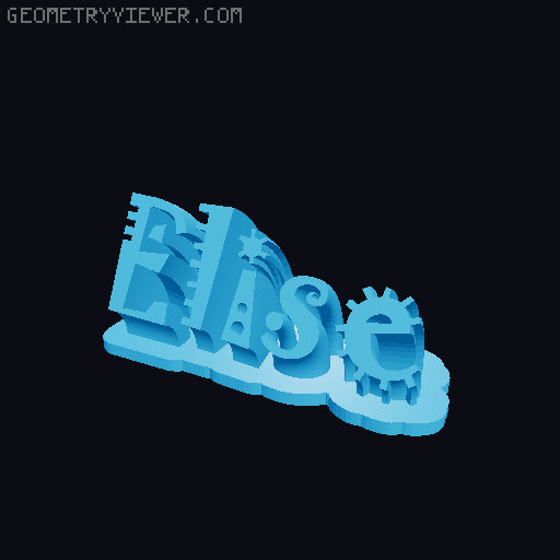 Sweeping crazy name tag 3D model thumbnail