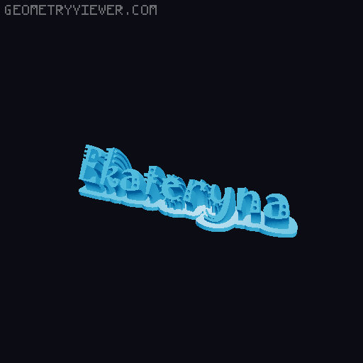 Sweeping crazy name tag 3D model thumbnail