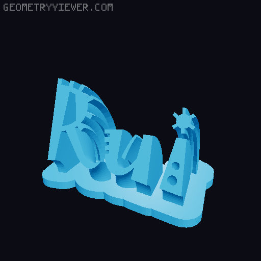 Sweeping crazy name tag 3D model thumbnail