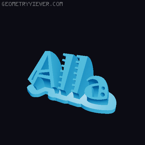 Sweeping crazy name tag 3D model thumbnail