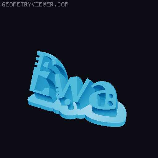 Sweeping crazy name tag 3D model thumbnail