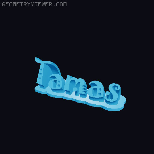 Sweeping crazy name tag 3D model thumbnail