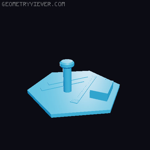 Hexagon Game tile piece 3D model thumbnail