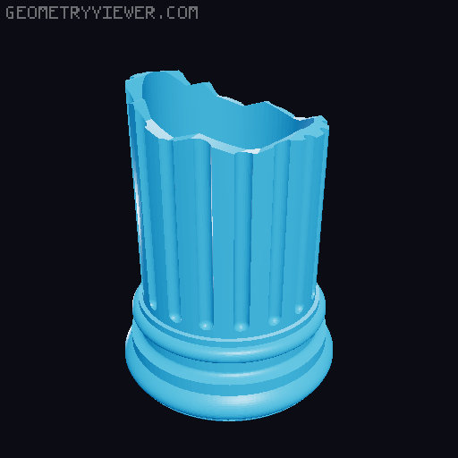 Pen holder roman pillar (remix) 3D model thumbnail