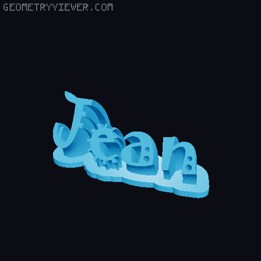 Sweeping crazy name tag 3D model thumbnail