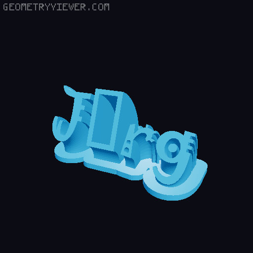 Sweeping crazy name tag 3D model thumbnail