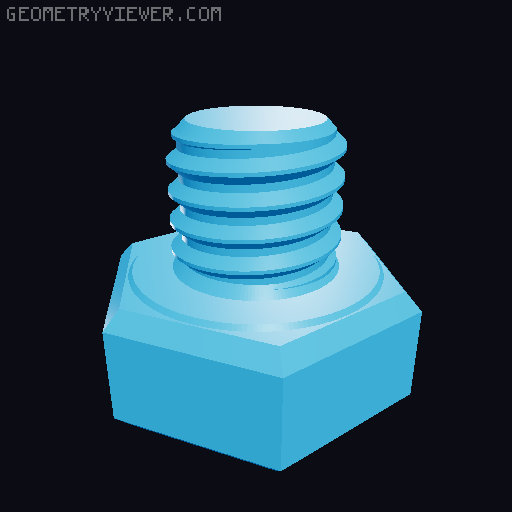 Hundreds of Metric Hex Screws Version 1: M2, M3, M4, M5, M6, M8, M10, M12, M14, M16, ... M48 3D model thumbnail