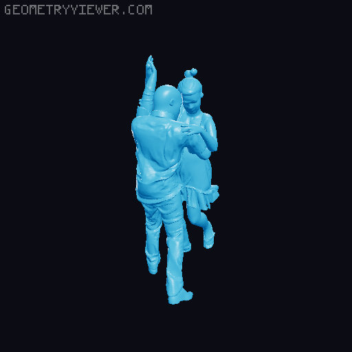 Salsa Dancers 3D model thumbnail